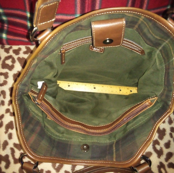 Chaps est.1978 Scottish Plaid Top Handle Purse - Picture 7 of 11